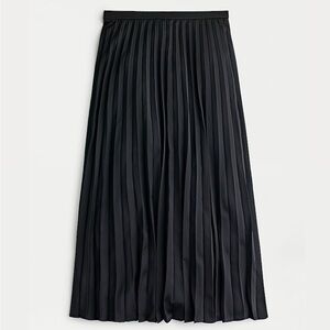 NWT J. Crew Black A-Line Pleated Skirt